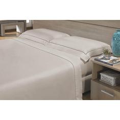 Lençol Bordado Queen Fio Egipcio 300 Fios 100% Algodão Elements Camesa