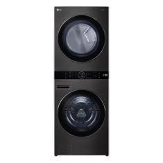 Lavadora e Secadora Elétrica Smart LG WashTower WK17BS6A 17 Kg Aço Escovado Preto com Inteligência Artificial AIDD - 220v