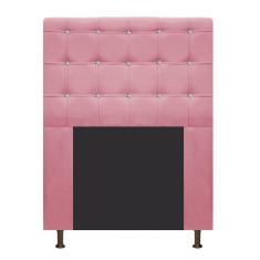 Cabeceira Estofada Dama 90cm Solteiro Suede Rosa Bebê