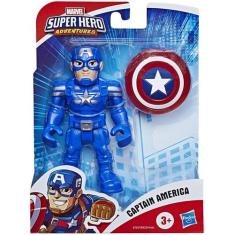 Boneco Capitão América 13cm Super Hero Adventures - Hasbro E6224