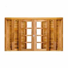 Janela Veneziana de Correr 6 Folhas Padão Imbuia Reto 1.60 x 1.00 C/Ferragens - Hale