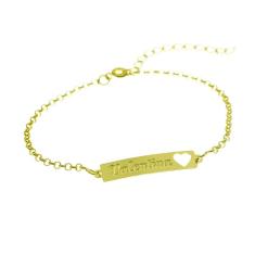 Pulseira Feminina Nome Valentina Banhada Ouro 18K - 1080235