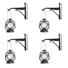 Casa em miniatura, ganchos pretos com lâmpada de querosene, escala 1:12, 8 unidades