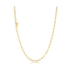 Cordão Banhado A Ouro 18K Cadeado 3Mm Super Luxo - Mk Jóias, Cordão, O