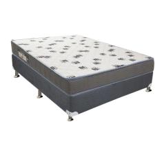 Cama Box Casal: Colchão Espuma Ortobom D33 Light + Base Crc Suede Gray(138X188)