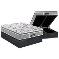Cama Box Baú Queen: Colchão Anatômico Probel D45 - Ep Guarda Costas Próextreme Plus Base Suede Gray