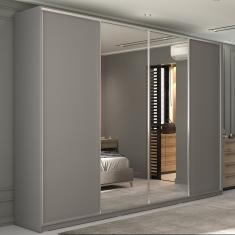 Guarda Roupa Casal 100% Mdf Bp Com 4 Portas e 2 Espelhos Zermatt Urbi