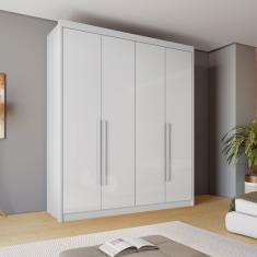 Guarda Roupa Casal 4 Portas 4 Gavetas Eloa Branco