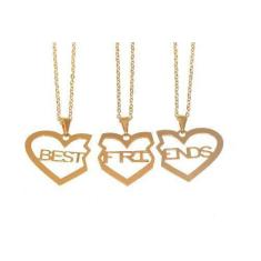 Colar Amigas Best Friends Amizade Folheado 3 Pçs - B17 - Milena Joias