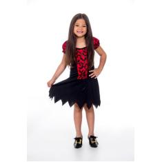 Fantasia Bruxa Morceguinho Infantil, Vestido Halloween - Fantasia Bras