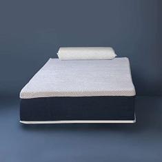 Colchão Solteiro Mola Ensacada Guldi Firme (25x88x188) e 1 Travesseiro Guldi Nasa Viscoelástico Azul e Branco