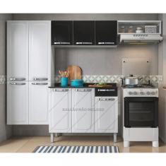 Cozinha Compacta 3 Peças 7 Portas Rose Itatiaia Preto/Branco