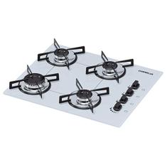 Cooktop 4 bocas Chamalux ultra chama Bivolt Trempe de Chapa Branco