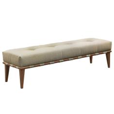 Recamier Valentin Luxo Madeira Maciça Castellar Móbile Linho Bege