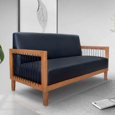 Sofá Bex 2 Lugares 160 Cm Sintético Preto