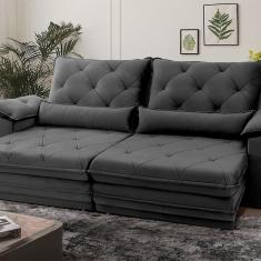 Sofá Reclinável 3 Lugares 230cm Dakota Platinum Grafite