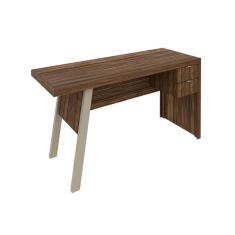 Mesa de Computador ME4122 c/ 2 Gavetas Nogal - Tecno Mobili