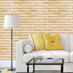 Papel De Parede Pedra Tijolinho A Vista Claros Adesivo Sala - LRP