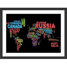 Quadro Decorativo Mapa Mundo Moderno Salas Quartos Decorações Com Mold