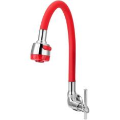 Torneira Gourmet Flexível de Cozinha Parede Vermelha 1/4 de Volta - TF