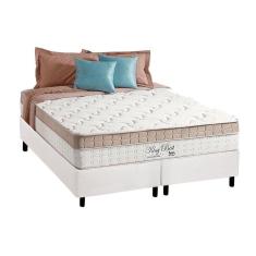 Cama Box Queen: Colchão Molas Anjos Superlastic King Best + Base Crc Courano White(158x198)
