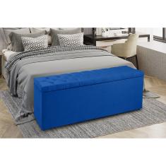 Recamier Baú 1,95m Mari Suede Azul Marinho sky mobile