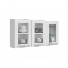 Armario Aéreo Com Vidro Cozinhas Itatiaia Luce 3 Portas Branco