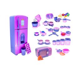 Big Cozinha Infantil Completa Rosa Brinquedo Fogão Comidinha