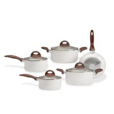 Brinox - Jogo de Panelas Antiaderente Ceramic Life 5 Peças com Fundo de Indução - Vanilla