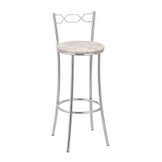 Kit 2 Banquetas Cromadas Espuma D15 Treparoni Bege