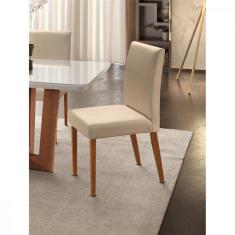 Conjunto Com 2 Cadeiras Talia Madeira Mobillare Imbuia/veludo Bege