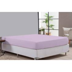 Lençol De Algodão Cama Casal King Lilás Hotel Hospedaria