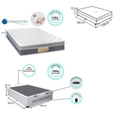  Colchão Sankonfort Sleep Fresh Casal 138x188x30 + Cama Box Baú Blinda