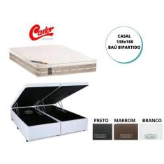 Colchão Castor Casal Premium Tecnopedic + Cama Baú Bipartida Versátil 
