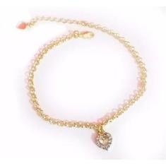 Pulseira Coração Love Folheado a Ouro 18k - Milena Folheados