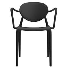 Cadeira Slick com Braço Preta - I'M IN HOME