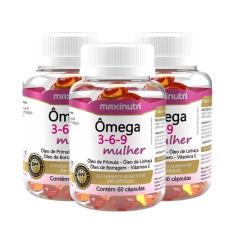 Kit 3 Ômega 3-6-9 Mulher 60 Capsulas Maxinutri-Unissex