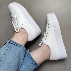 Tênis Casual Feminino Em Couro Junin-Feminino