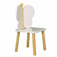 Cadeira Infantil Hora de Brincar Divicar Móveis Branco/Marroml