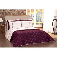 Jogo De Cama Lençol Luan Vinho 04 Peças Queen Size