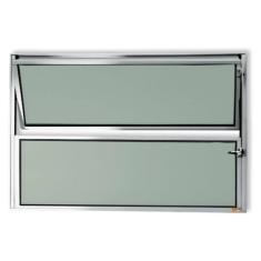 Janela Basculante de Alumínio 40x80cm com Vidro Boreal Anodizado Master Brimak Brilhante