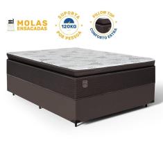 Cama Box com Colchão Ravena Molas Ensacadas Com Pillow Top Casal 138cm