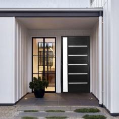 Porta Lambril Solara com Visor 80 x 2,10 Lado Esquerdo  Hale Esquadrias Preto