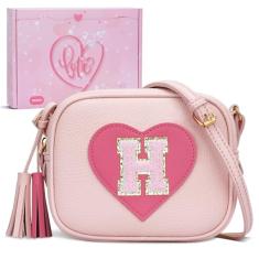 KKXIU 2 3 4 5 6 7 8 9 10 anos de idade menina bolsa de presente infantil bolsa transversal com borla, Caixa, H