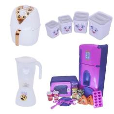 Cozinha Menina Brinquedo Infantil Geladeira 21 Peças - Altimar