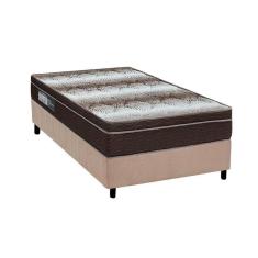 Cama Box Solteiro: Colchão Ortopédico Ortobom Light + Base CRC Suede Clean (88x188)