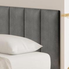 Cabeceira Veludo 60x20cm Modular Estofada para Cama Solteiro Box Queen