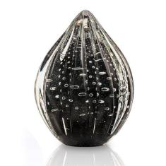 Vaso Pinha Em Cristal Murano Preto - São Marcos