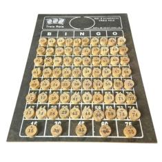 Tabuleiro E Pedras Em Madeira Numeradas 1 A 75 Jogo Bingo - Tres Reis
