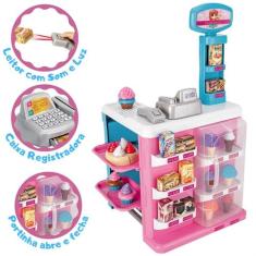 Confeitaria Infantil Mercadinho com Bipe Som Luz e Caixa Registradora 